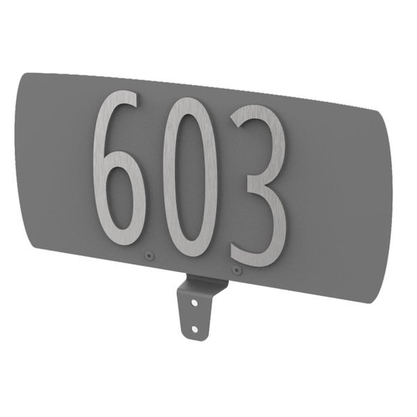 6.9 in. Address Plate for PostboxSilver & Gray, Spira Mailbox, Mfr#: SPA-A002SG